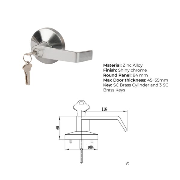 MANIJA 3 LLAVES BARRA PUSH TIPO  017P