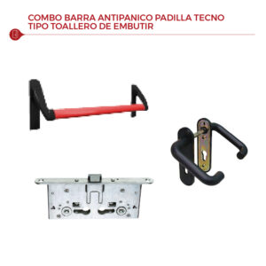 Combo - Barra Antipánico Padilla Tecno Tipo Toallero de Embutir