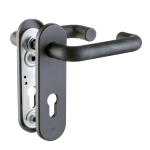 JUEGO DE MANIJAS P1 BOCA LLAVE CON MEDIO CILINDROCORTAFUEGO