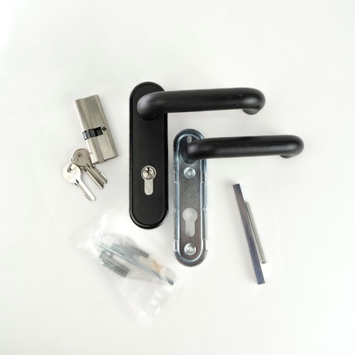 file 2 JUEGO DE MANIJAS P1 BOCA LLAVE CON MEDIO CILINDROCORTAFUEGO